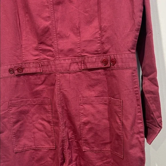 Outerknown organic cotton linen Women's Burgundy Jumpsuit coveralls medium new - Picture 5 of 7